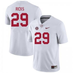 Men Dezz Ricks White Alabama Football #29 Jersey 176453-268