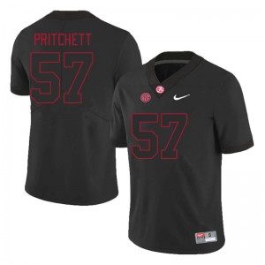 Men Elijah Pritchett Black University of Alabama Football #57 Jersey 443517-543