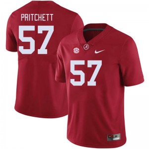 Men Elijah Pritchett Crimson Bama Football #57 Jersey 123378-124
