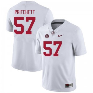 Men Elijah Pritchett White Alabama Football #57 Jersey 865546-237