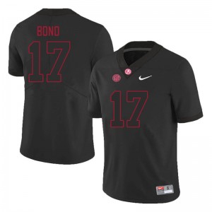 Men Isaiah Bond Black Alabama Crimson Tide Football #17 Jersey 336734-366