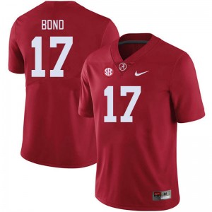 Men Isaiah Bond Crimson Bama Football #17 Jersey 260732-799