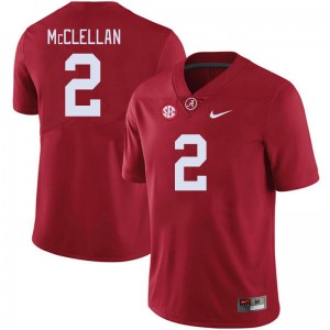 Men Jase McClellan Crimson University of Alabama Football #2 Jersey 345573-235