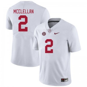 Men Jase McClellan White Alabama Football #2 Jersey 982576-940