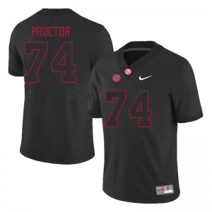 Men Kadyn Proctor Black Bama Football #74 Jersey 337380-209