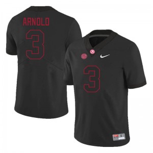 Men Terrion Arnold Black Alabama Football #3 Jersey 608834-999