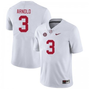 Men Terrion Arnold White University of Alabama Football #3 Jersey 204853-901