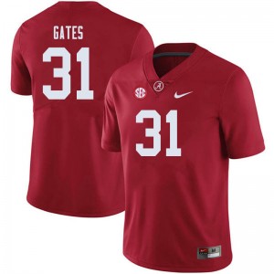 Men A.J. Gates Crimson University of Alabama Football #31 Jersey 395074-704