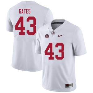 Men A.J. Gates White Bama Football #43 Jersey 905195-827