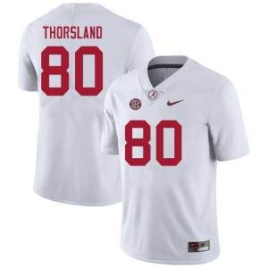 Men Adam Thorsland White University of Alabama Football #80 Jersey 248108-631