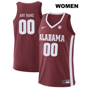 Women Custom Crimson Alabama Crimson Tide Basketball #00 Jersey 712709-943