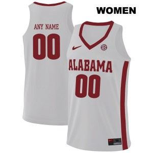 Women Custom White Alabama Crimson Tide Basketball #00 Jersey 765978-426