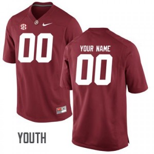 Youth Custom Crimson University of Alabama Football #00 Jersey 407701-316