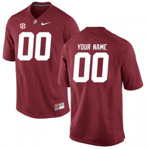 Men Custom Crimson University of Alabama Football #00 Jersey 889576-726