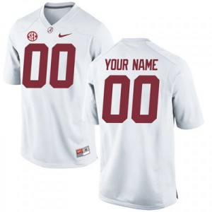 Men Custom White Bama Football #00 Jersey 117634-455
