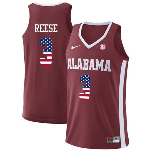 Men Alex Reese Crimson Alabama USA Flag Fashion Basketball #3 Jersey 820019-709