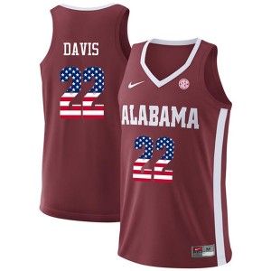 Men Ar'Mond Davis Crimson Alabama Crimson Tide USA Flag Fashion Basketball #22 Jersey 477688-974