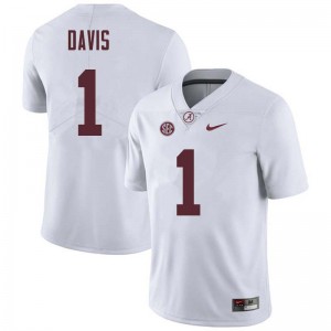 Men Ben Davis White Bama Football #1 Jersey 318104-322