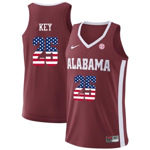 Men Braxton Key Crimson Bama USA Flag Fashion Basketball #25 Jersey 111907-703
