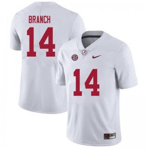 Men Brian Branch White Alabama Football #14 Jersey 451536-893