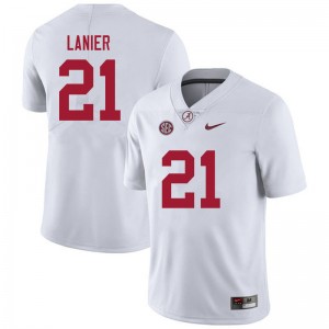 Men Brylan Lanier White University of Alabama Football #21 Jersey 170123-176