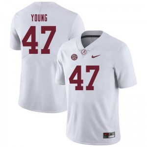 Men Byron Young White University of Alabama Football #47 Jersey 622879-945
