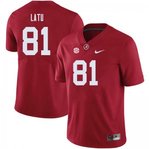 Men Cameron Latu Crimson Bama Football #81 Jersey 617605-367