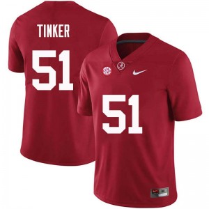 Men Carson Tinker Crimson Alabama Football #51 Jersey 910597-703