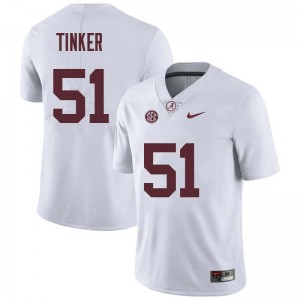 Men Carson Tinker White Bama Football #51 Jersey 759124-460