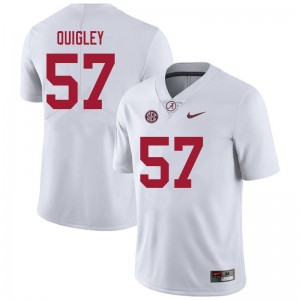 Men Chase Quigley White University of Alabama Football #57 Jersey 246674-855