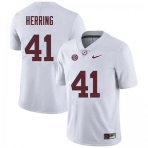 Men Chris Herring White University of Alabama Football #41 Jersey 261625-513