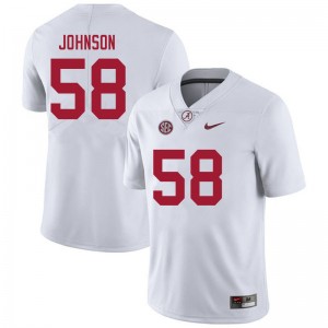 Men Christian Johnson White Alabama Crimson Tide Football #58 Jersey 393527-480
