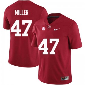 Men Christian Miller Crimson Bama Football #47 Jersey 435503-618