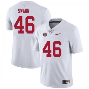 Men Christian Swann White University of Alabama Football #46 Jersey 578295-658
