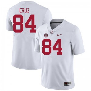Men Colby Cruz White University of Alabama Football #84 Jersey 126285-665