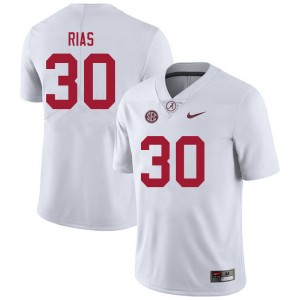 Men DJ Rias White Alabama Crimson Tide Football #30 Jersey 675668-861