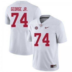 Men Damieon George Jr. White University of Alabama Football #74 Jersey 814383-352