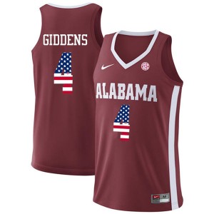 Men Daniel Giddens Crimson Alabama USA Flag Fashion Basketball #4 Jersey 455380-834