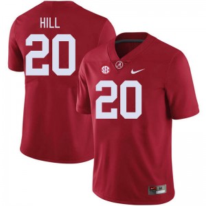 Men Daniel Hill Crimson University of Alabama Football #20 Jersey 369863-355