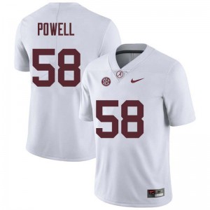 Men Daniel Powell White Bama Football #58 Jersey 768726-413