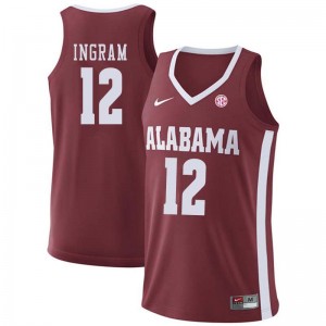 Men Donta Hall Crimson University of Alabama Basketball #10 Jersey 526530-847