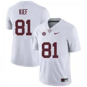 Men Derek Kief White University of Alabama Football #81 Jersey 801663-245