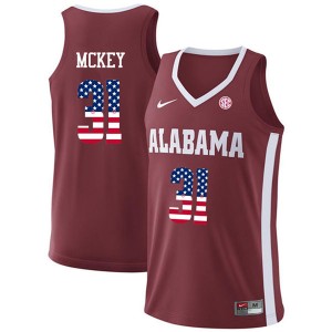 Men Derrick McKey Crimson Alabama USA Flag Fashion Basketball #31 Jersey 444514-871
