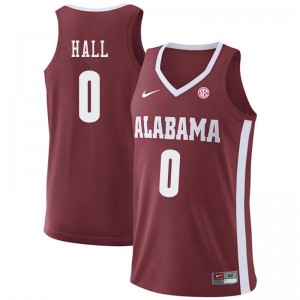 Men Donta Hall Crimson Alabama Basketball #0 Jersey 413814-542