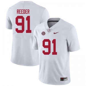 Men Gavin Reeder White University of Alabama Football #91 Jersey 887624-466