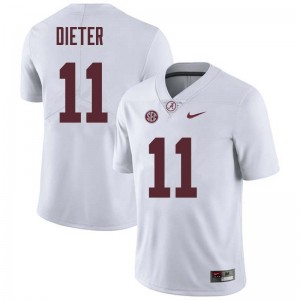 Men Gehrig Dieter White Alabama Football #11 Jersey 344798-389