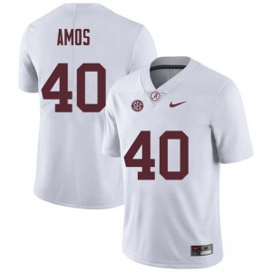 Men Giles Amos White Bama Football #40 Jersey 373750-312