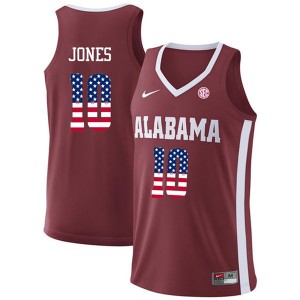 Men Herbert Jones Crimson Bama USA Flag Fashion Basketball #10 Jersey 195386-494