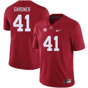 Men JR Gardner Crimson Bama Football #41 Jersey 650682-591