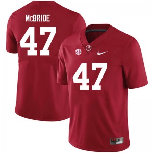 Men Jacobi McBride Crimson University of Alabama Football #47 Jersey 168970-418
